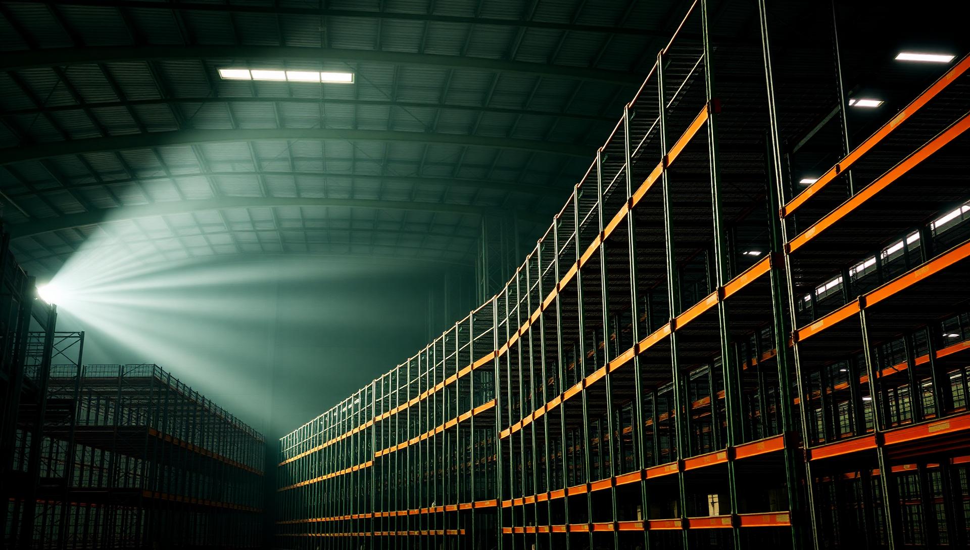 Industrial warehouse with pallet racking